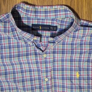 Ralph Lauren Blue Label Men’s XXL Plaid Button-Down Shirt Long Sleeve C15